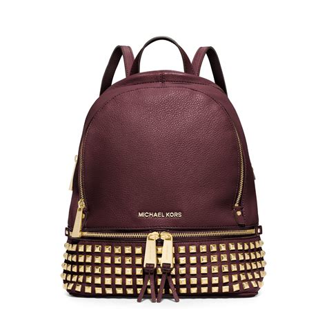 michael kors backpack small rhea|Michael Kors rhea studded backpack.